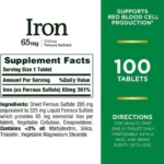 Nature's Bounty Iron 65 Mg (100 Tablets) - Image 2