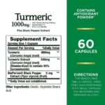 Nature’s Bounty Turmeric 1,000mg Plus Black Pepper Extract (60 Capsules) - Image 2