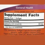 NOW Foods, CoQ10 100 mg (50 Softgels) - Image 2
