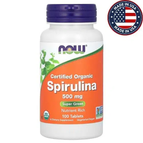Now-Organic-Spirulina-500mg-Tablets-Price-in-Bangladesh.jpg Now Foods Organic Spirulina 500 Tablets (100 Tablets) - Image 1