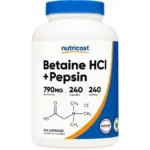 Nutricost Betaine HCL + Pepsin - 790 mg (240 Capsules)