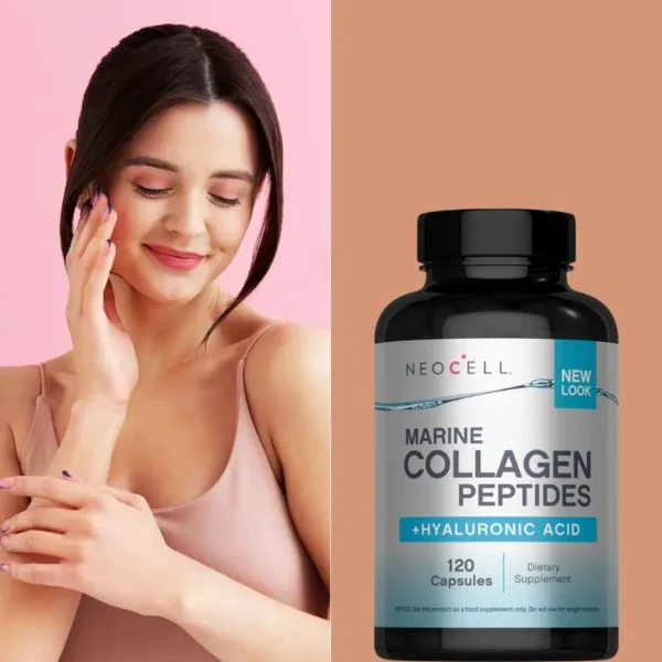NeoCell, Marine Collagen Peptides + Hyaluronic Acid, 120 Capsules - Image 2