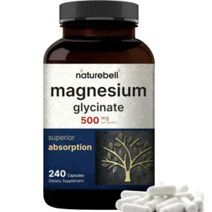 Naturebell Magnesium Glycinate 500mg (240 Capsules) | 3rd Party Tested