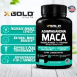 X Gold Health Ashwagandha & Maca Root Black Extract plus, Rhodiola Rosea & L-Theanine (120 Capsules) - Image 2