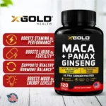 X Gold Health Maca + Panax Ginseng Ultra Concentrated (120 Capsules) - Image 2