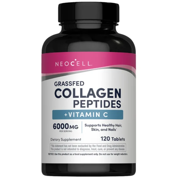 NeoCell Grassfed Collagen Peptides + C, 6000 mg (per serving), 120 Caplets - Image 1