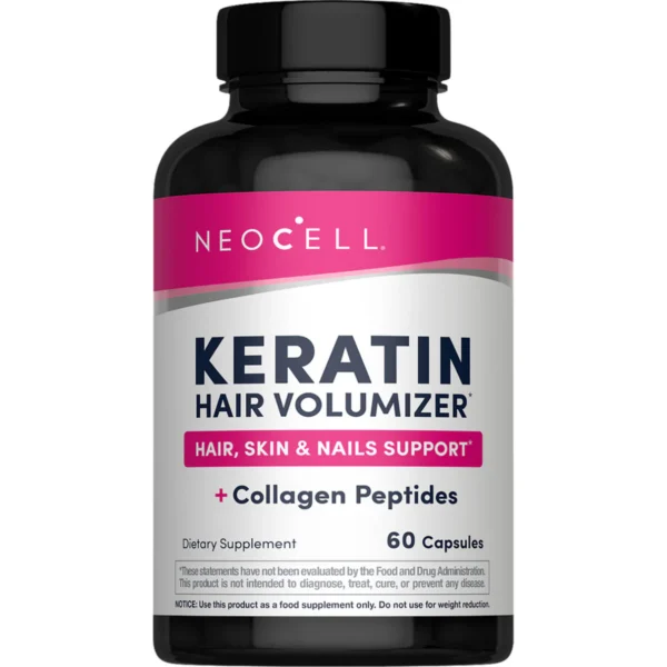 NeoCell Keratin Hair Volumizer, 60 Vegetarian Capsules - Image 1
