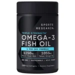 Sports Research Triple Strength Omega 3 Fish Oil 1250mg – 150 Softgels