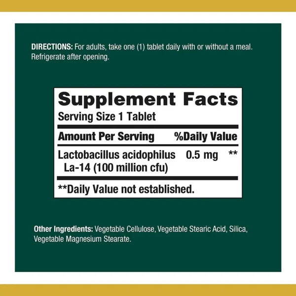 Nature’s Bounty, Acidophilus Probiotic, (100 Capsules) - Image 3