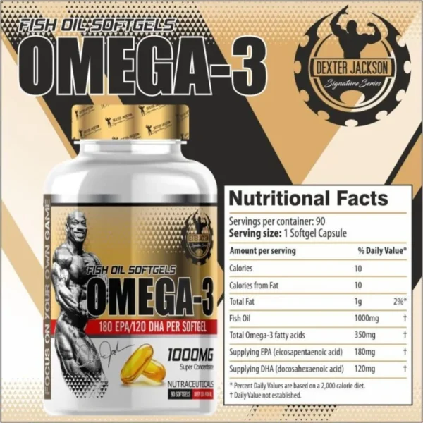 Dexter Jackson Fish Oil Softgels Omega-3 1000mg (90 Softgels) - Image 2