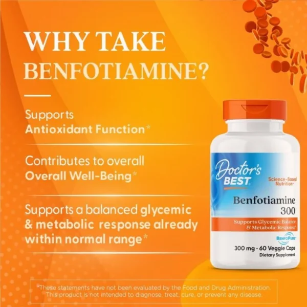 Doctor’s Best Benfotiamine 300 mg (60 Veg Capsules) - Image 5