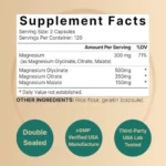NatureBell Triple Complex Magnesium (240 Capsules) | Magnesium Glycinate 500mg with Citrate & Malate - Image 2