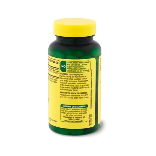Spring Valley Biotin 10000mcg 120 Softgels - Image 3