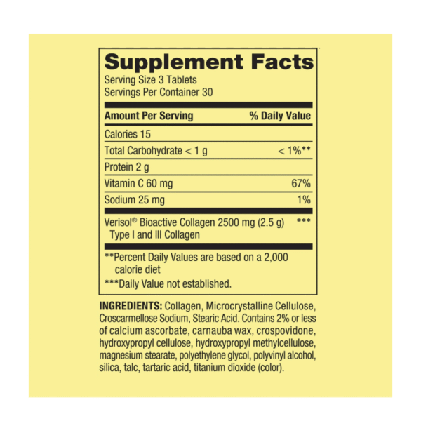 Spring Valley Collagen + Vitamin C 2500mg 90 Tablets - Image 2