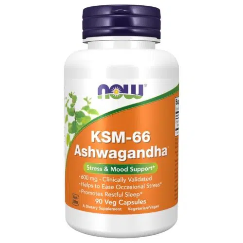 1-13-500x500.jpg NOW Supplements, KSM-66 Ashwagandha®, Stress and Sleep Support, (90 Capsules) - Image 1