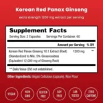 NutraChamps Korean Red Panax Ginseng Capsules | Extra Strength Ginsenosides for Energy, Focus, Performance, Vitality & Immune Support | Korean Ginseng Root Extract (120 Capsules) - Image 2