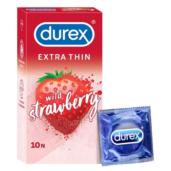 Durex Extra Thin Wild Strawberry Condom For Men – 10 Pieces - Image 1