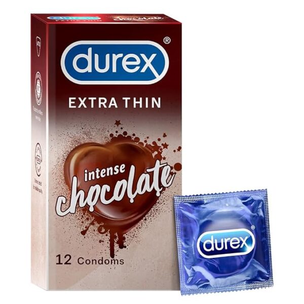 Durex Extra Thin Intense Chocolate Flavoured Condom For Men – 10 Pieces - Image 1