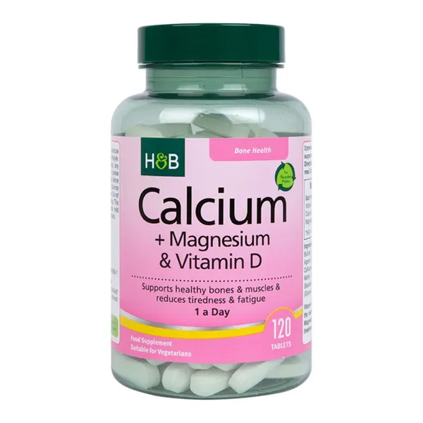 77298_1 Holland & Barrett Calcium + Magnesium & Vitamin D 120 Tablets - Image 1