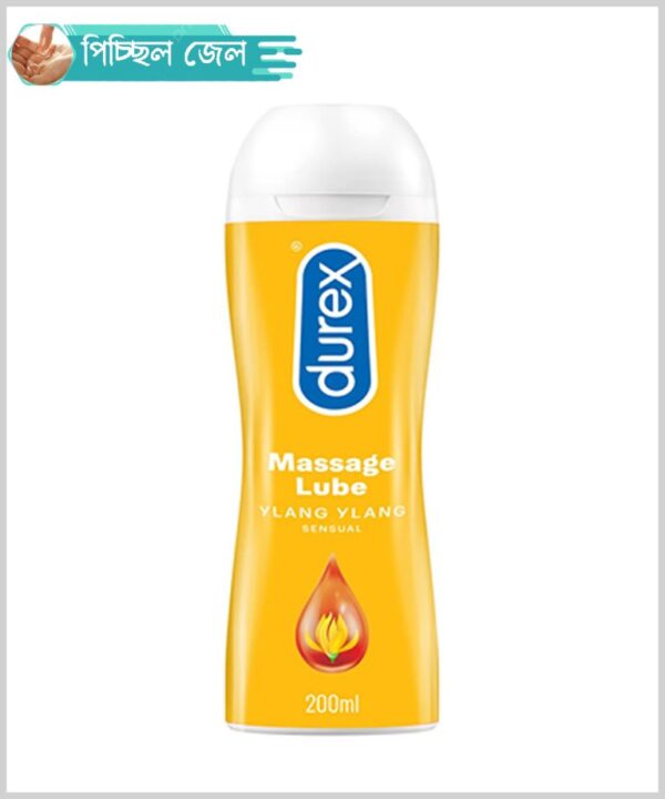 Durex Massage Lube 2-In-1 Sensual Lubricant Gel Water Based With Ylang Ylang, 200ml - Image 1