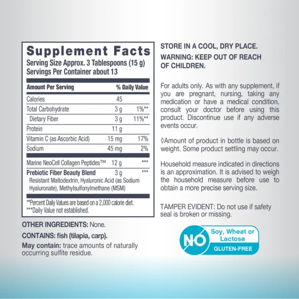 Marine Collagen Peptides + Hyaluronic Acid, MSM & C Powder, 7 oz (200 g) Powder - Image 2