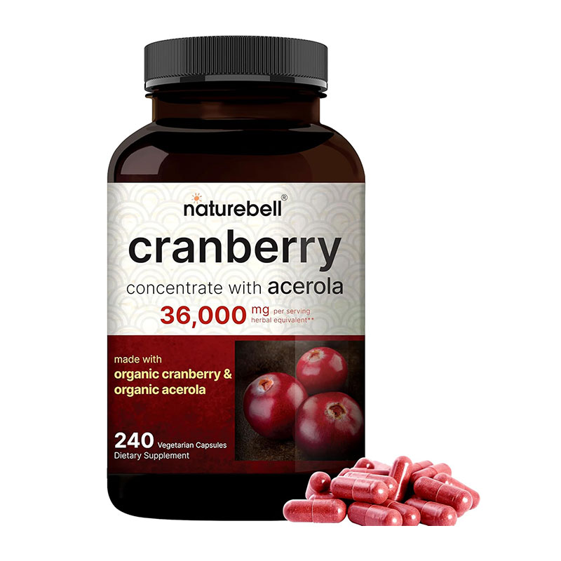 NatureBell-Cranberry-Pills-36000mg-with-Acerola-240-Veggie-Capsules-5 NatureBell Cranberry Concentrate with Acerola 36,000 mg 240 Veggie Capsules - Image 1