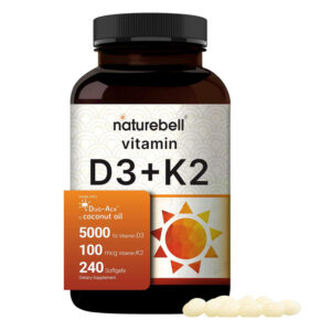 Naturebell Vitamin D3 + K2 with Coconut Oil 5000 mg 240 Softgels