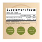 NatureBell Vitamin D3 K2 (10000 IU Vitamin D + 200mcg Vitamin K MK-7) 240 Softgels - Image 3