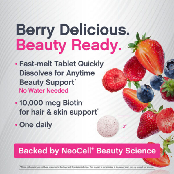 NeoCell Biotin 10000 mcg Fast Dissolve 180 Fast Dissolve Tablets - Image 3