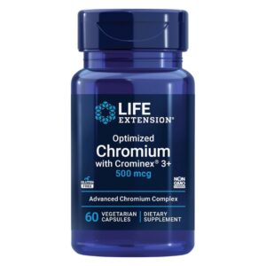 Life Extension Optimized Chromium with Crominex 3+ 500mcg Veg Cap 60-Count