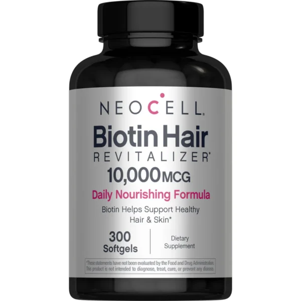 Biotin Hair Revitalizer, 10,000 mcg, 300 Softgels - Image 1