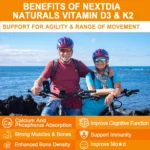 NextDia Vitamin D3 (20,000 IU) + K2 (200 mcg) – 120 softgels - Image 4