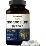 Naturebell Magnesium Glycinate 500mg (240 Capsules) Chelated &  Purified 3rd Party Tested