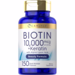Carlyle Biotin (10,000 mcg) + Keratin with Alpha Lipoic Acid – 150 capsules