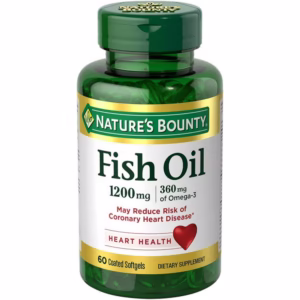 Nature’s Bounty Fish Oil 1200mg 360mg of Omega-3, 60 Odorless Softgels