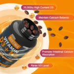 NextDia Vitamin D3 (20,000 IU) + K2 (200 mcg) – 120 softgels - Image 6